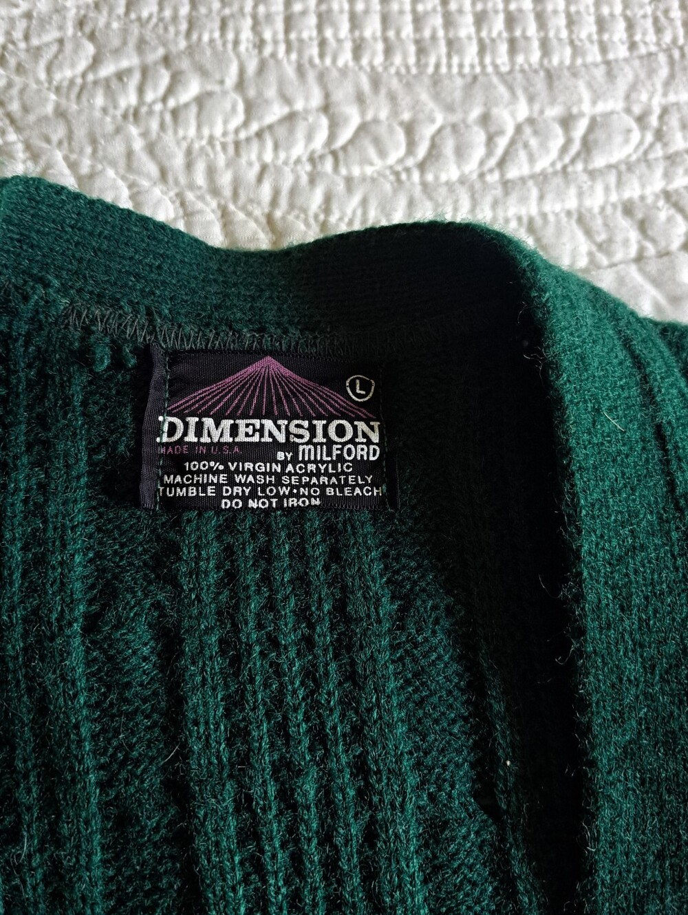 Vintage Green Cable Knit Button-Up Vest Sweater - Picture 4 of 4